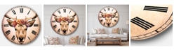 Designart Deer Oversized Round Metal Wall Clock